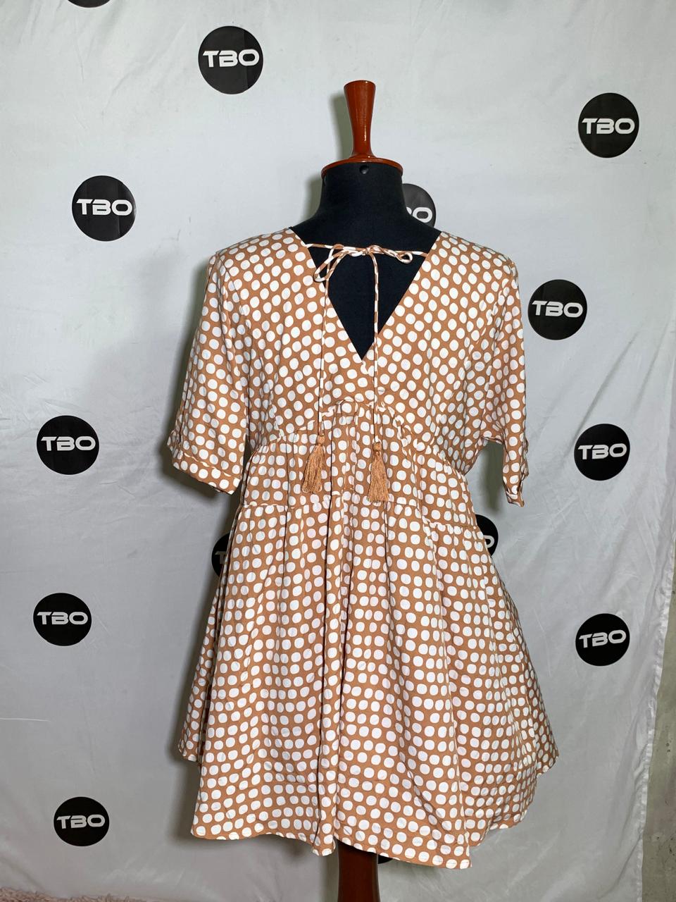 MUSTARD SEED DOT DRESS FOR WOMEN