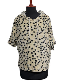LA MIEL SHORT SLEEVES PLUSH HOODIE FOR WOMEN