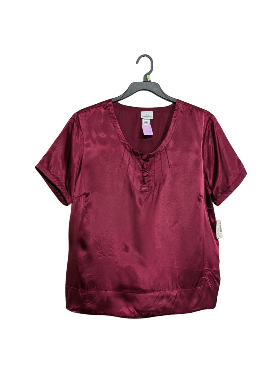 JACLYN SMITH SATIN BLOUSE TOP FOR WOMEN