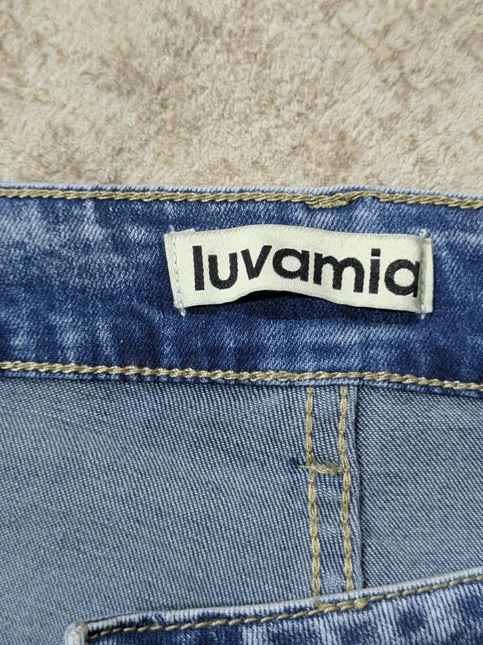 LUVAMIA DENIM MINI SKORT FOR WOMEN