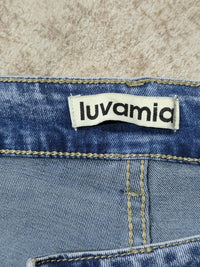 LUVAMIA DENIM MINI SKORT FOR WOMEN