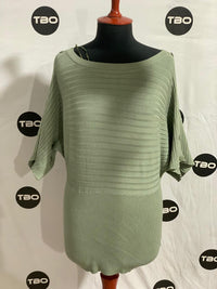 JOSEPH A. STRIPED BUTTON SHOULDER SWEATER FOR WOMEN