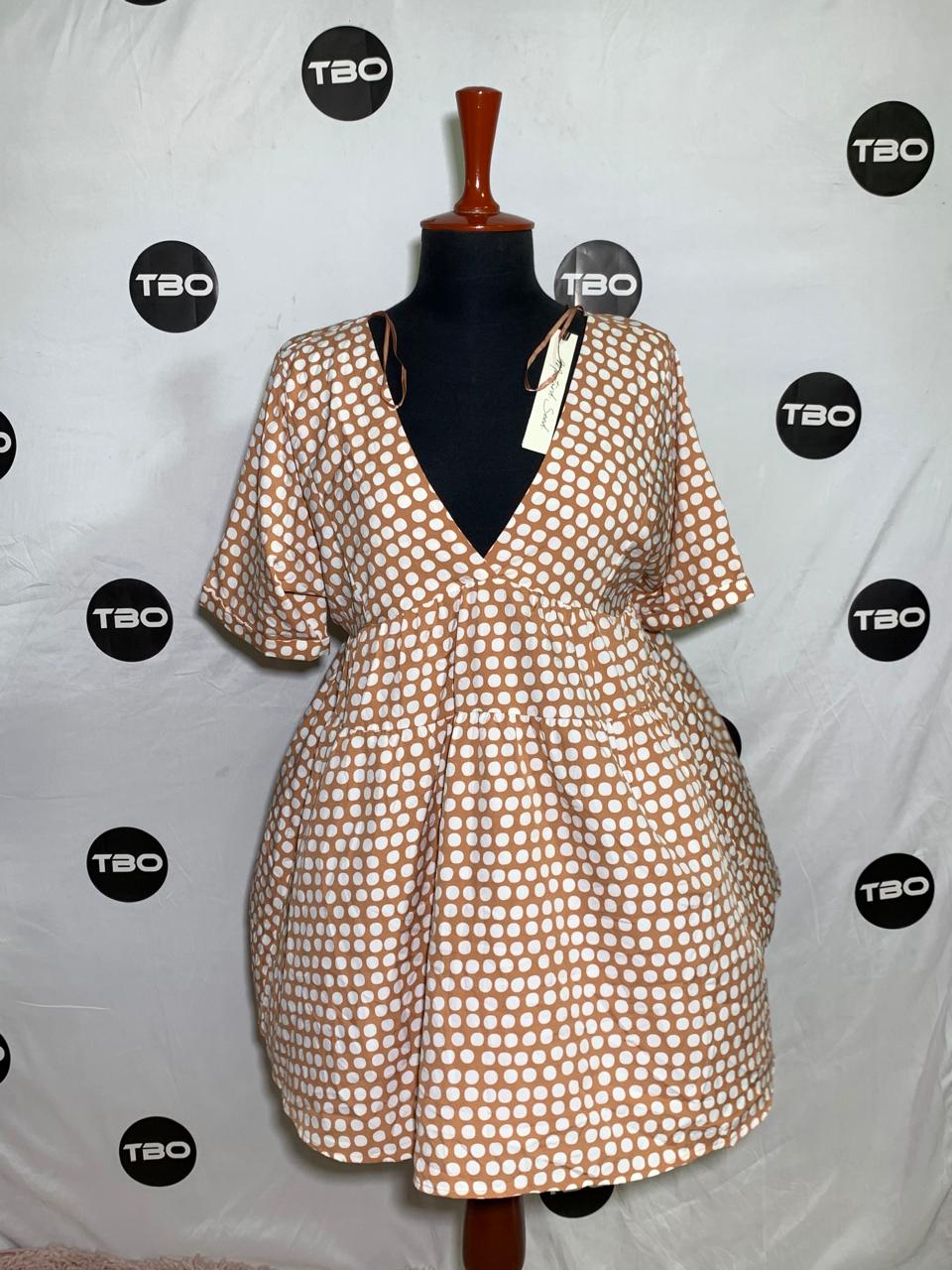 MUSTARD SEED DOT DRESS FOR WOMEN