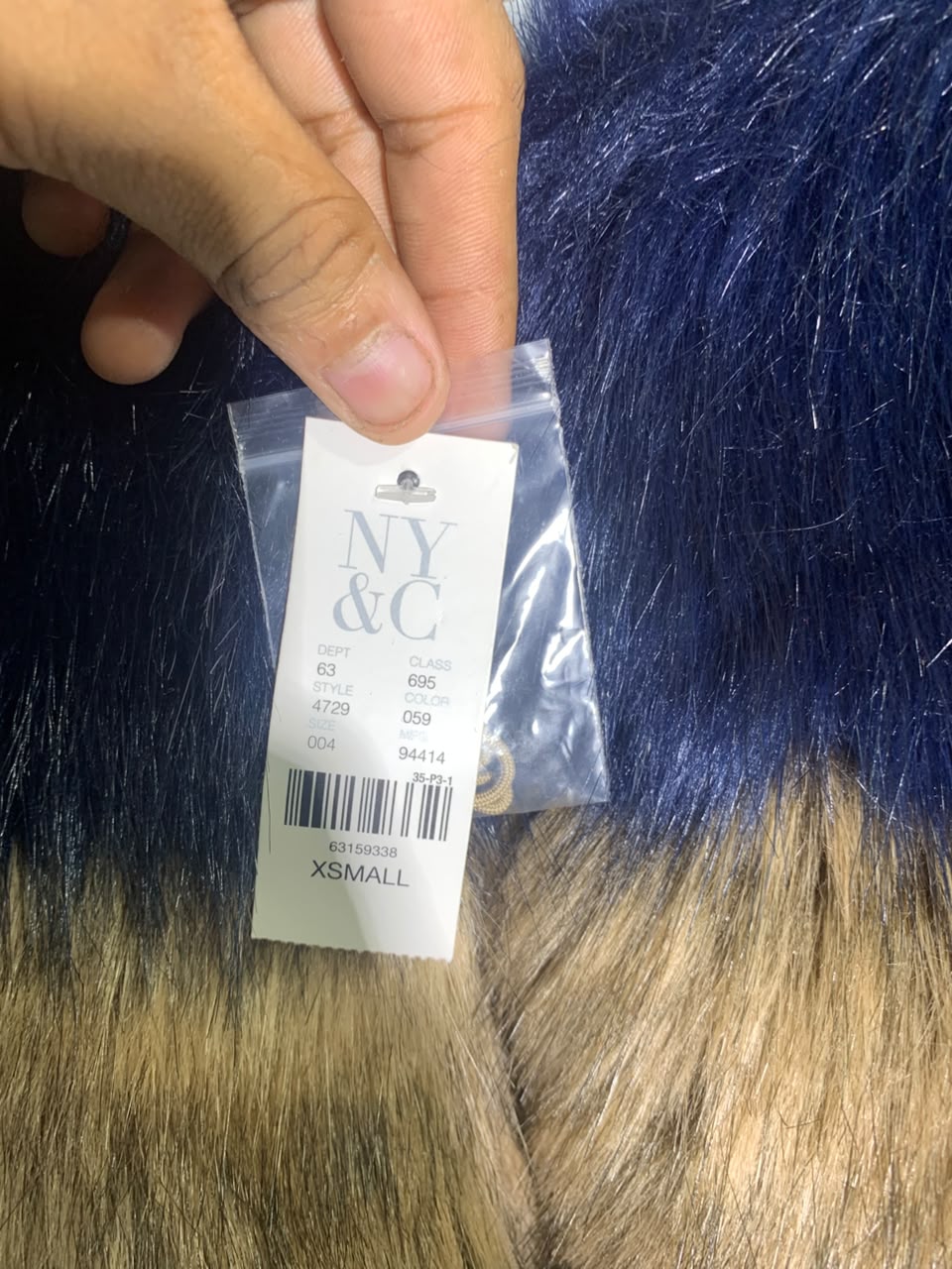 COLOR BLOCK FAUX FUR JACKET