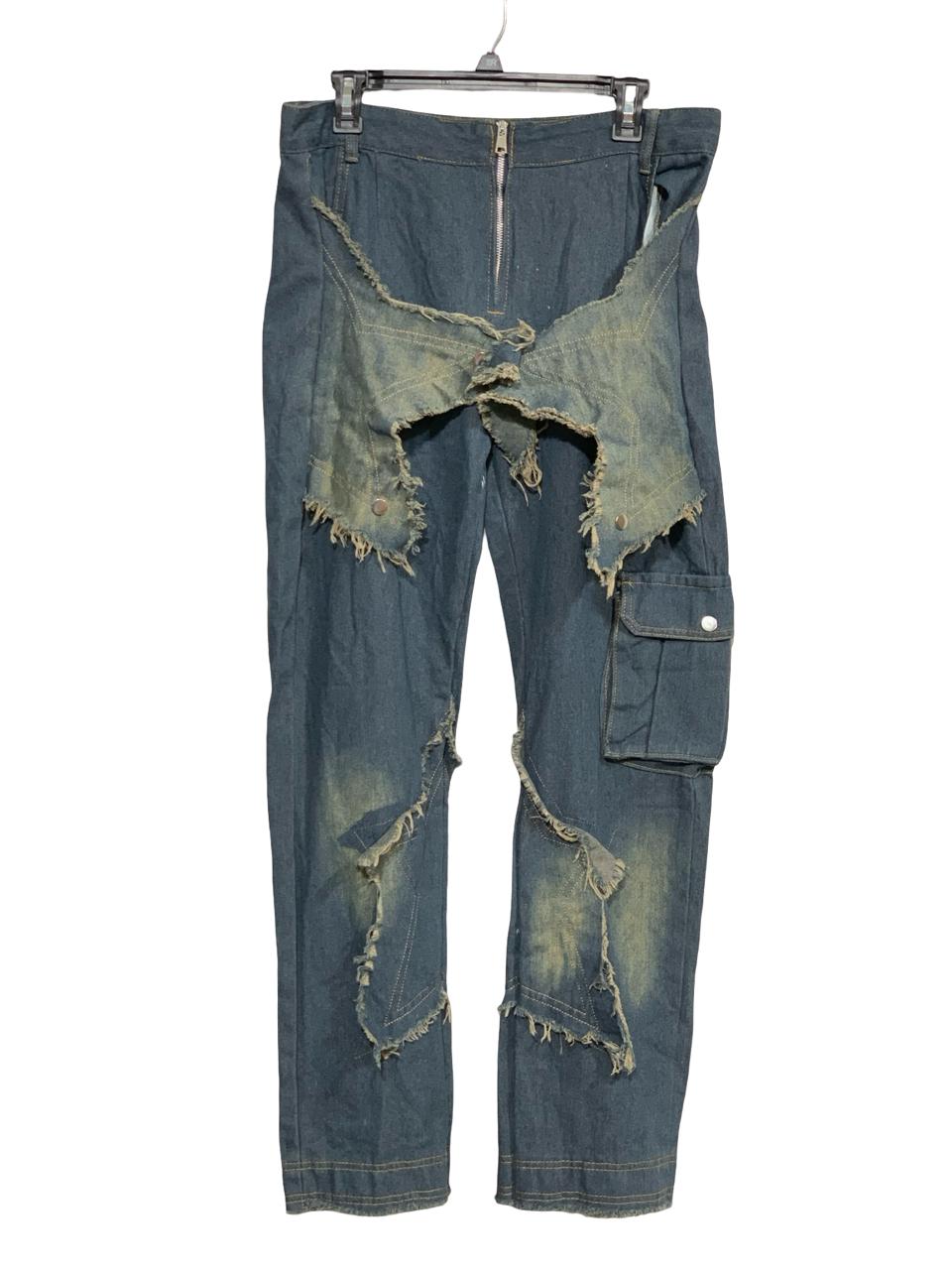 LOOSE WIDE LEG DISTRESSED PANT FOR WOMEN