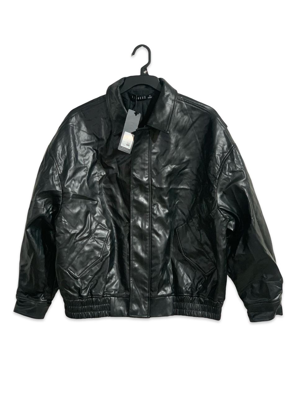 LIONESS FAUX LEATHER BOMBER JACKET FOR MEN