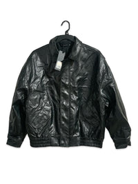 LIONESS FAUX LEATHER BOMBER JACKET FOR MEN