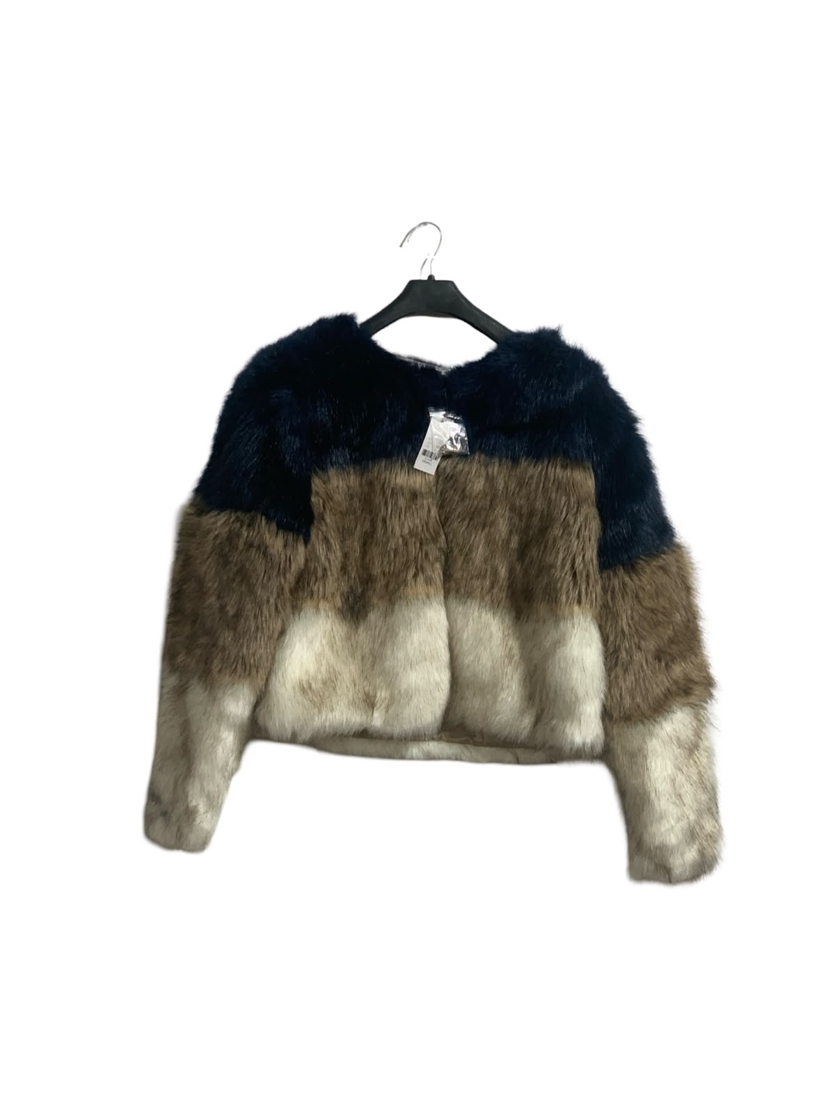 COLOR BLOCK FAUX FUR JACKET