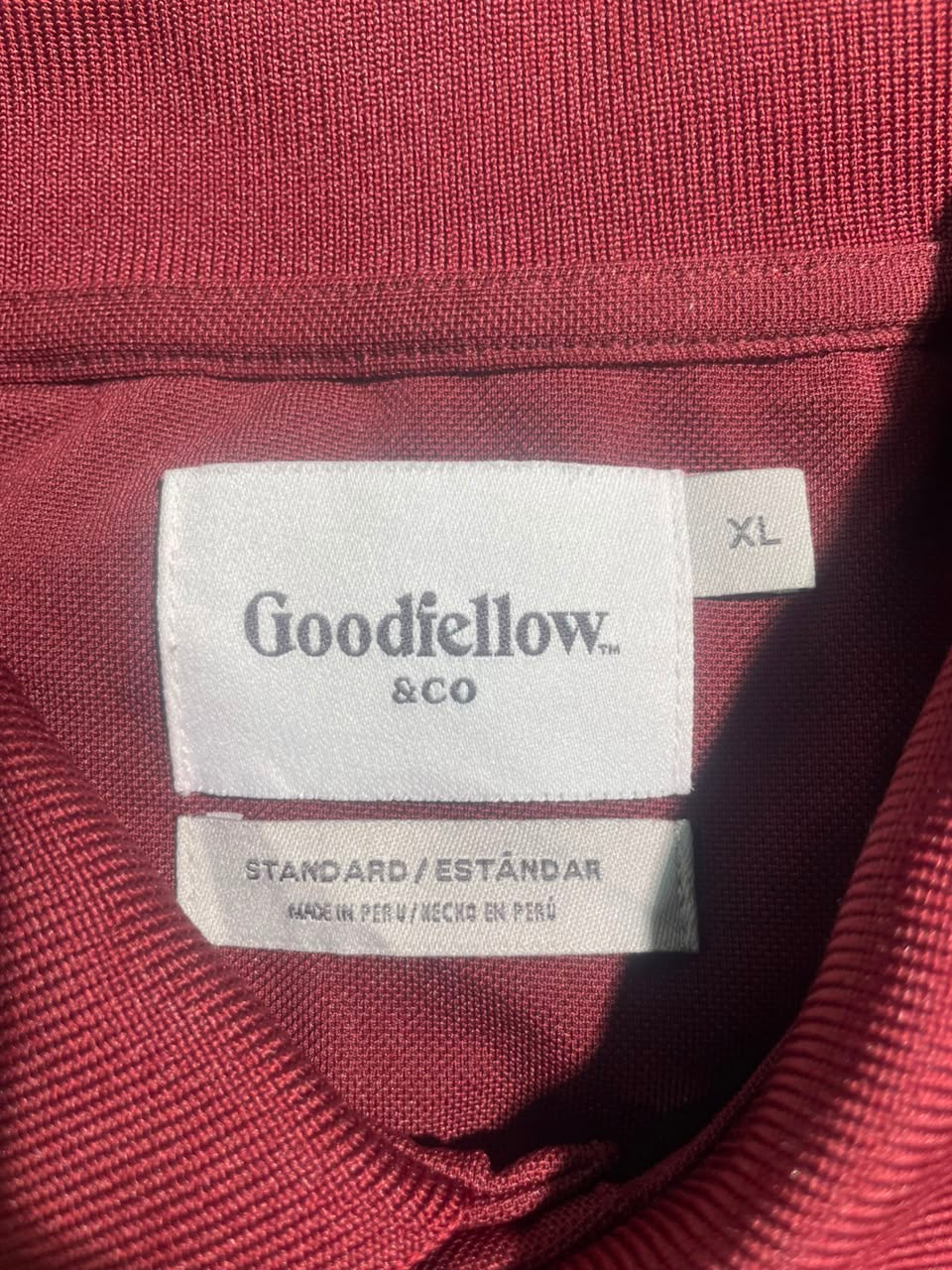 Goodfellow Blood Red Polo Shirt for Men