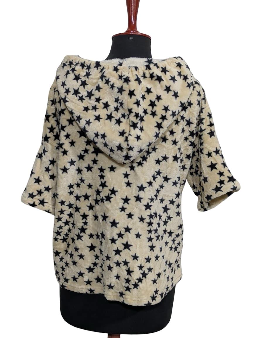 LA MIEL SHORT SLEEVES PLUSH HOODIE FOR WOMEN