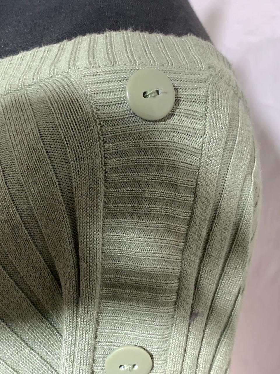 JOSEPH A. STRIPED BUTTON SHOULDER SWEATER FOR WOMEN